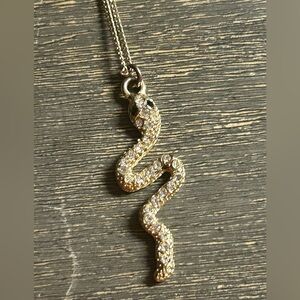 Gold Snake Pendant Necklace